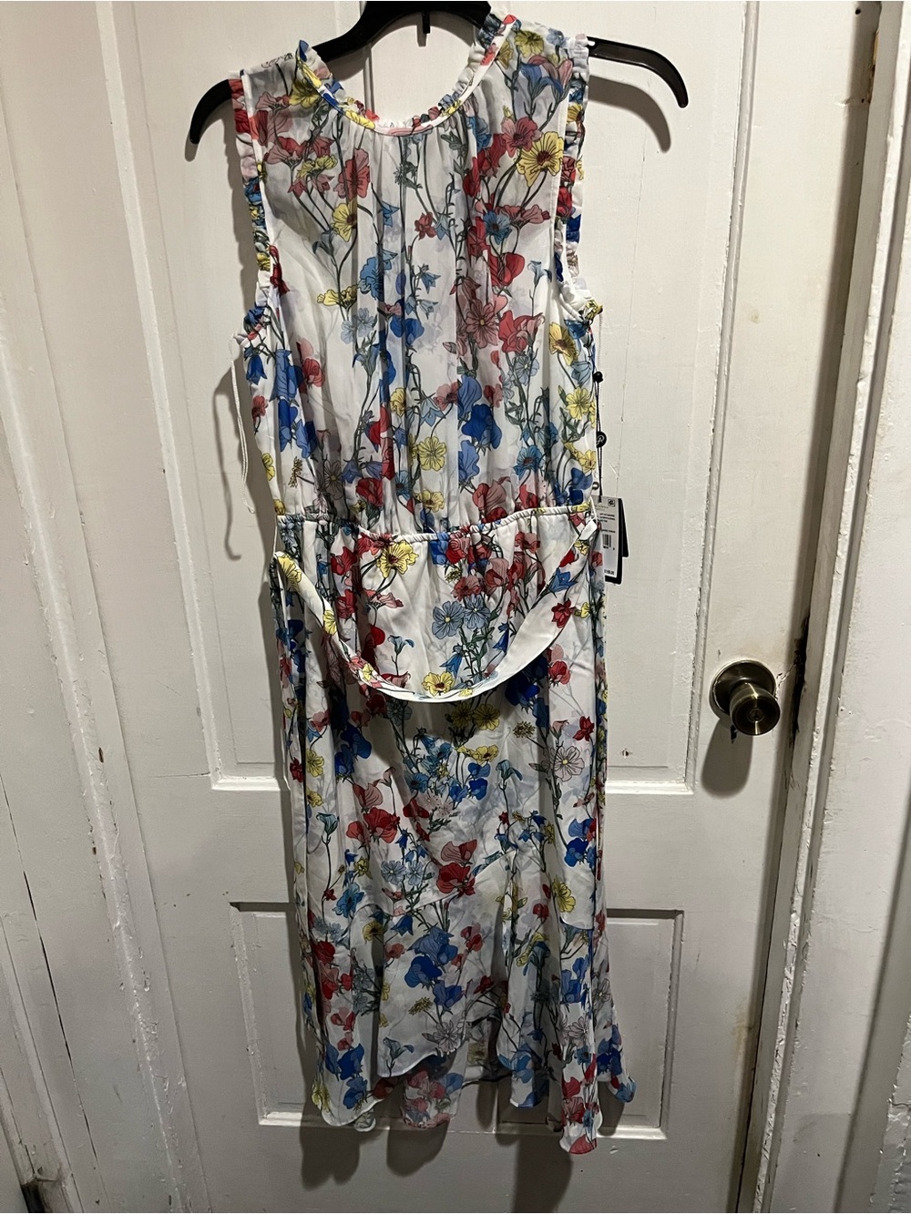 Adrianna Papell Ivory Multicolor Floral Maxi Dress Size 4 NWT